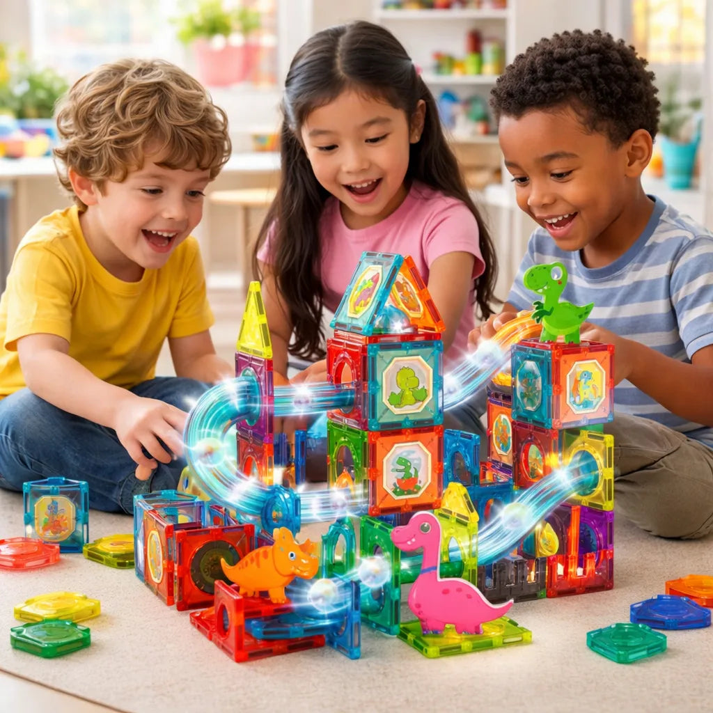 Juegos Didacticos Niños Construcción Con Luz 86 Piezas Stem