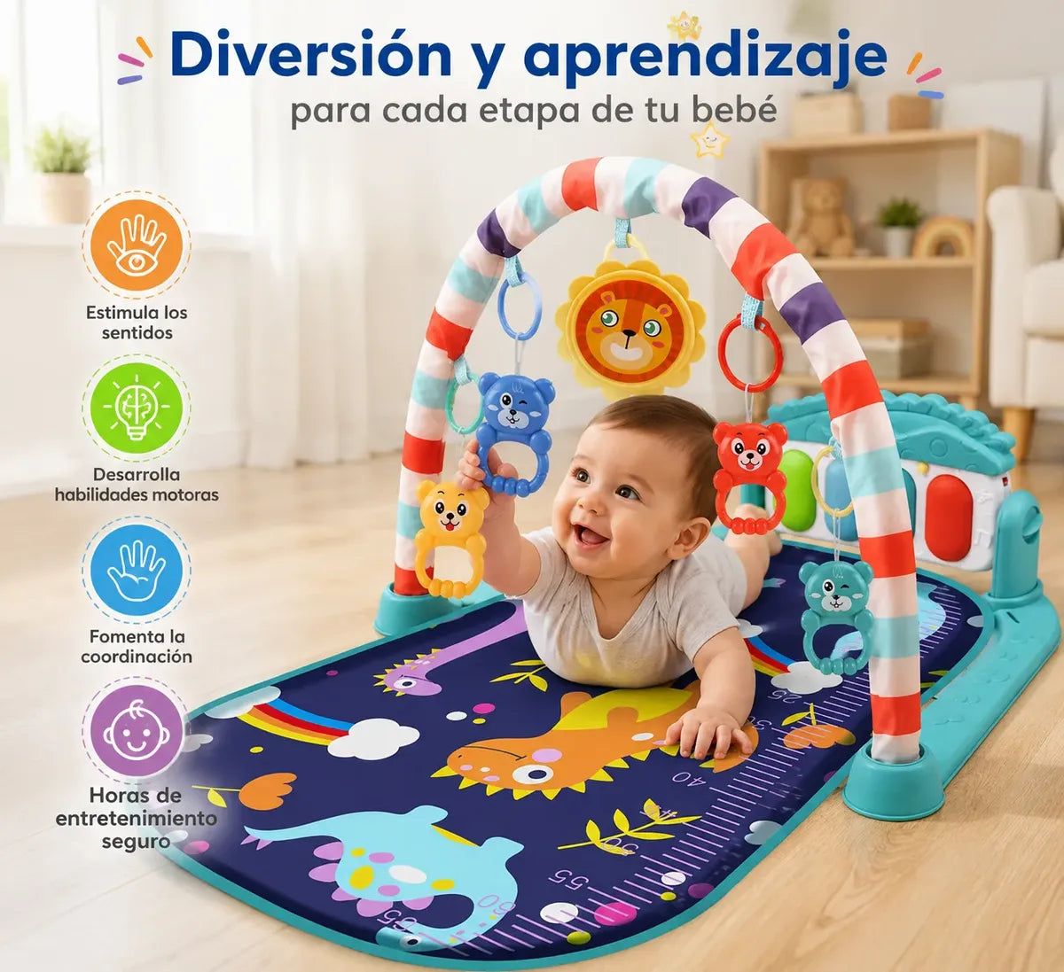 Gimnasio Con Piano Musical Para Bebé Juguete Niños