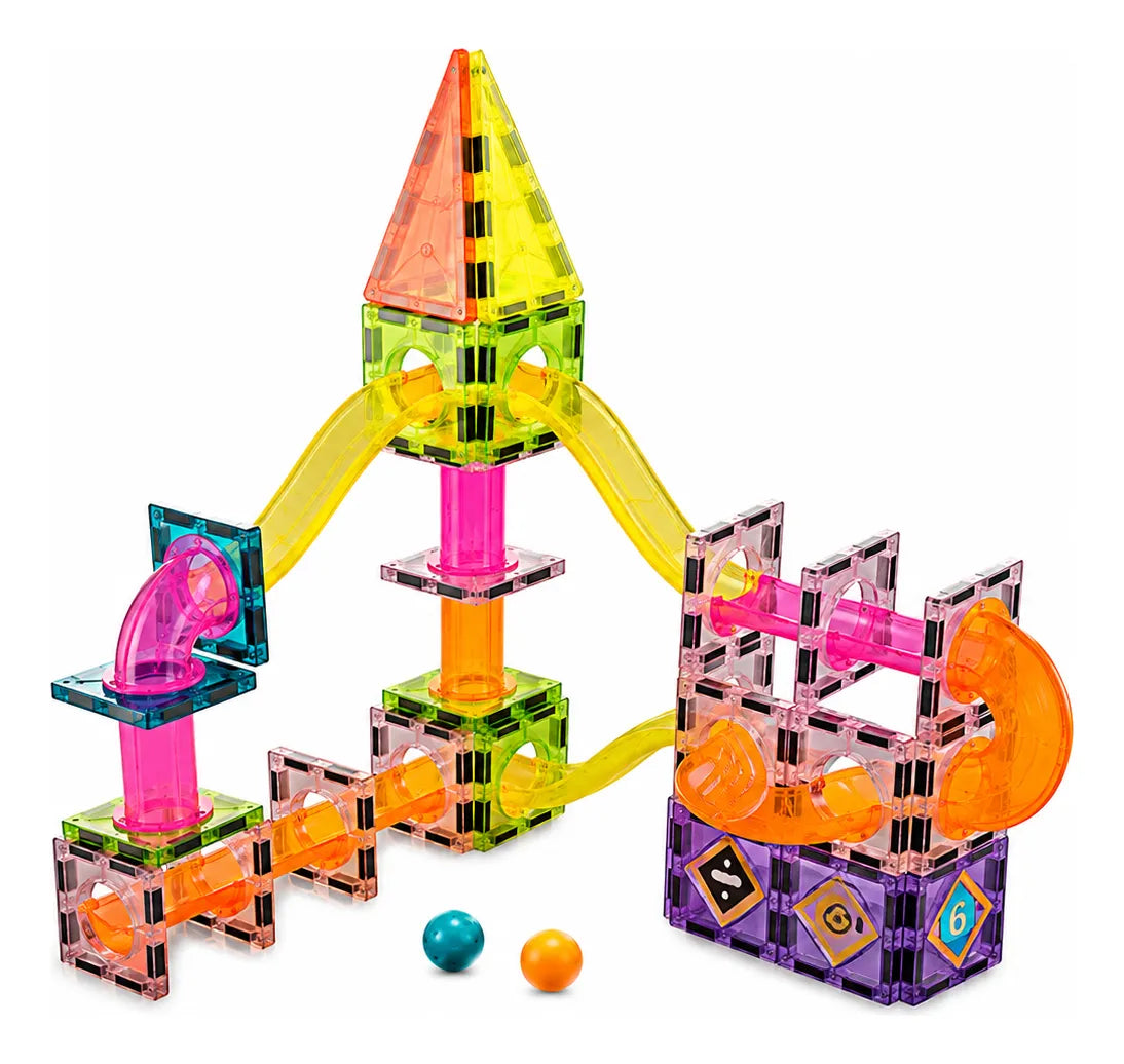 Juego De Bloques Magnéticos Con Pista Niños 73 Piezas