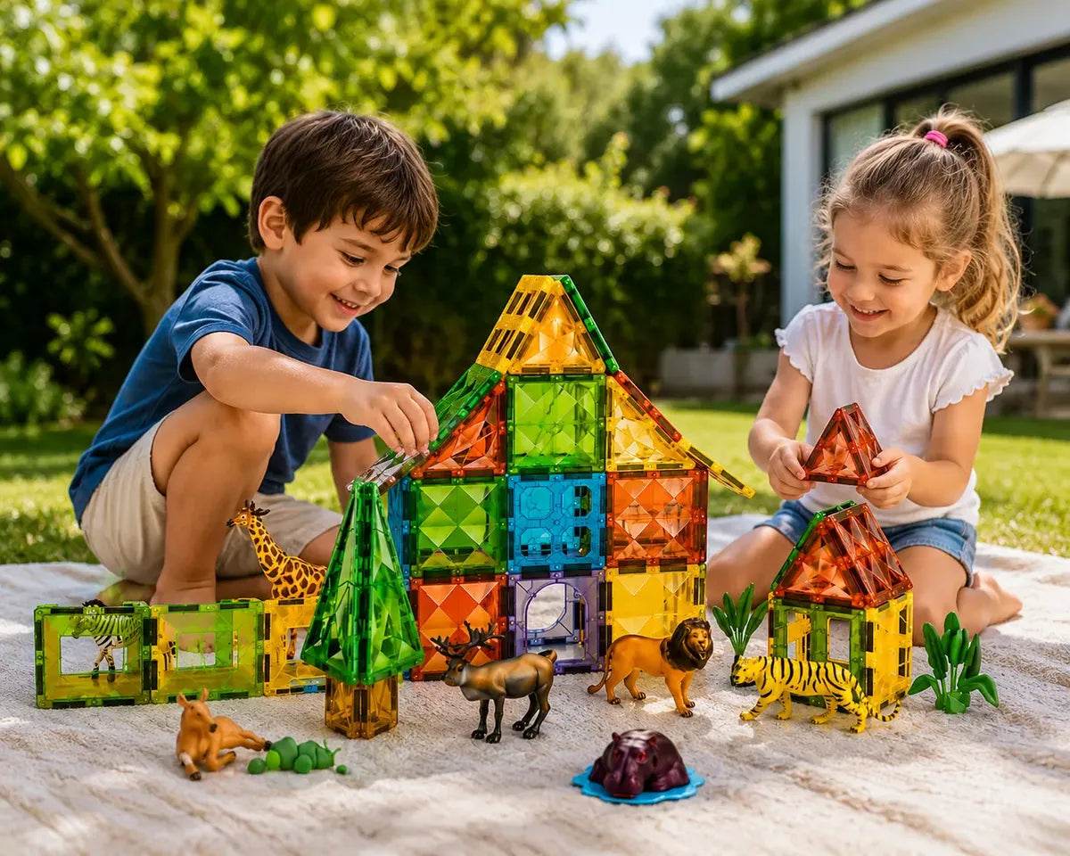 Set Bloques Magnéticos Construcción 84 Piezas Juego Didáctico