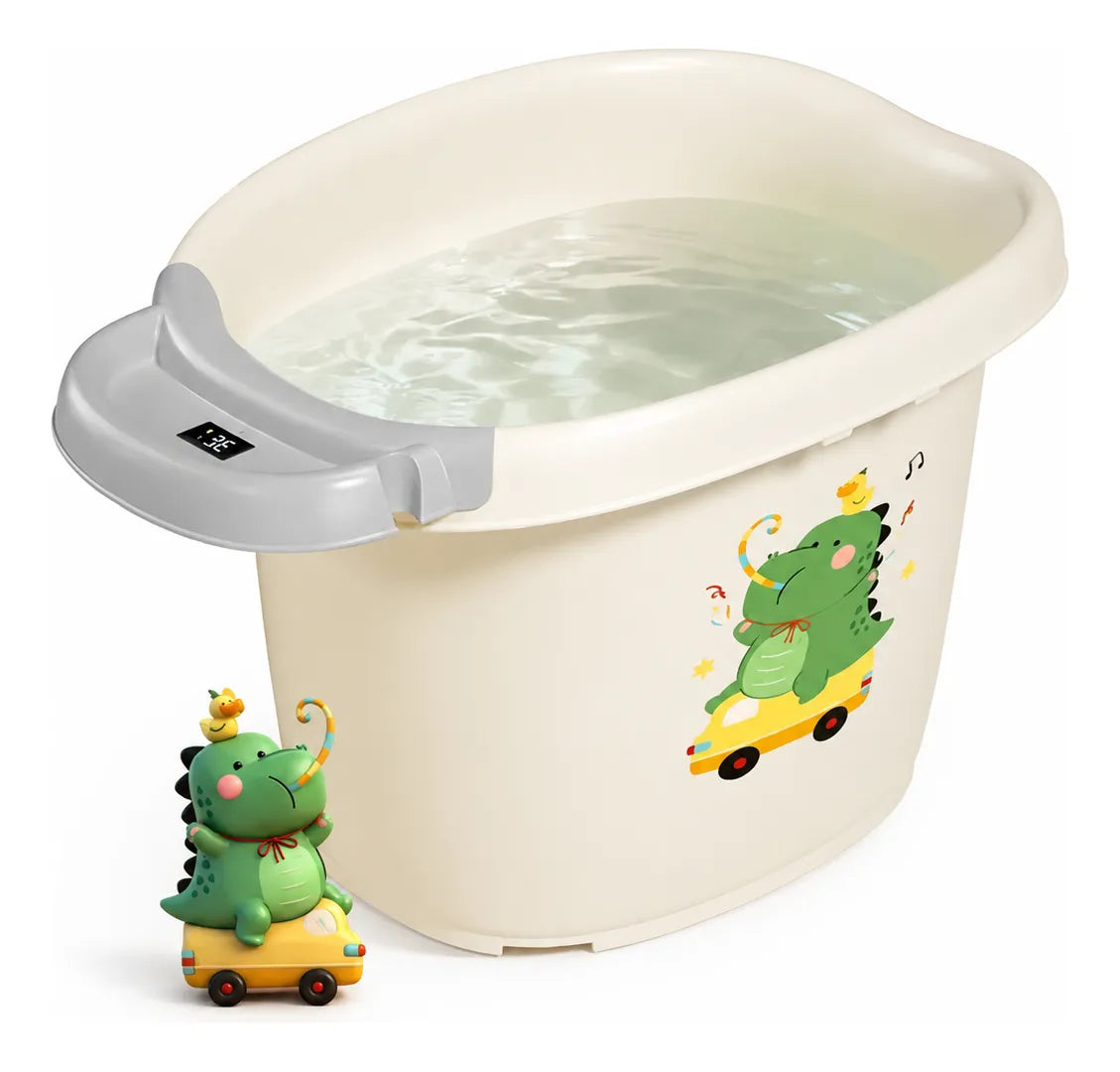 Bañera Para Bebé Con Termómetro Digital Diseño Animales Cocodrilo