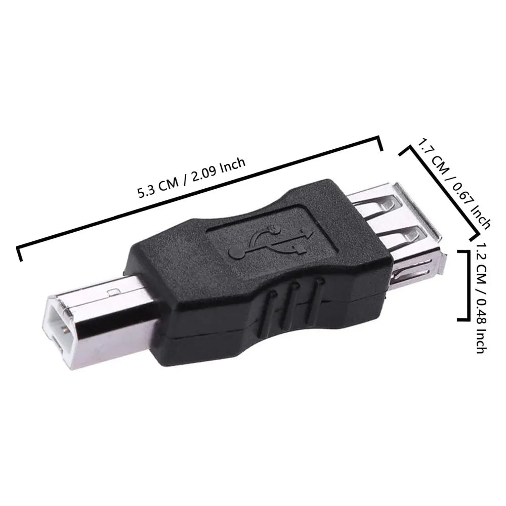 Adaptador USB-B Macho a USB-A Hembra 4 Unidades