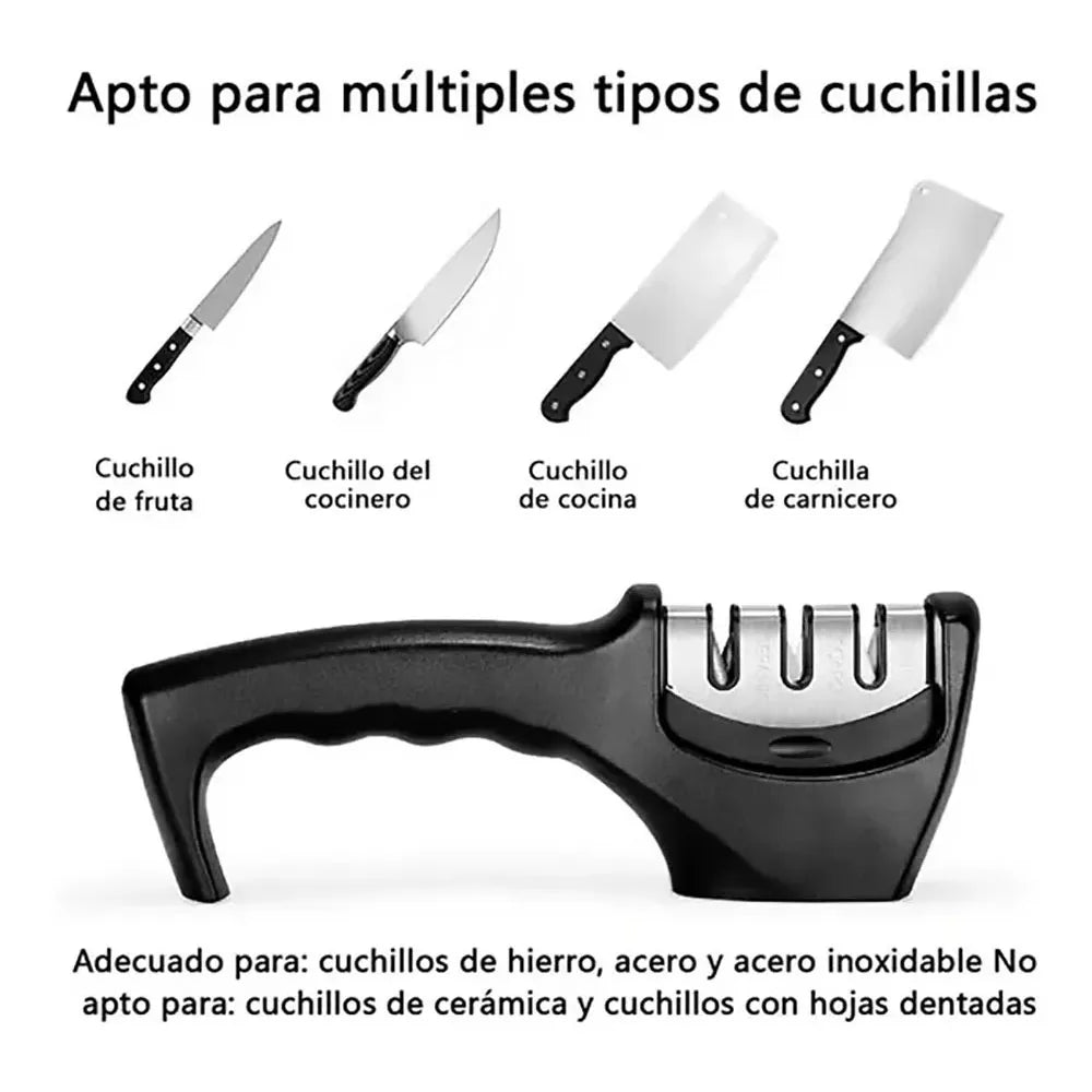 Afilador Manual de Cuchillos Acero y Cerámico