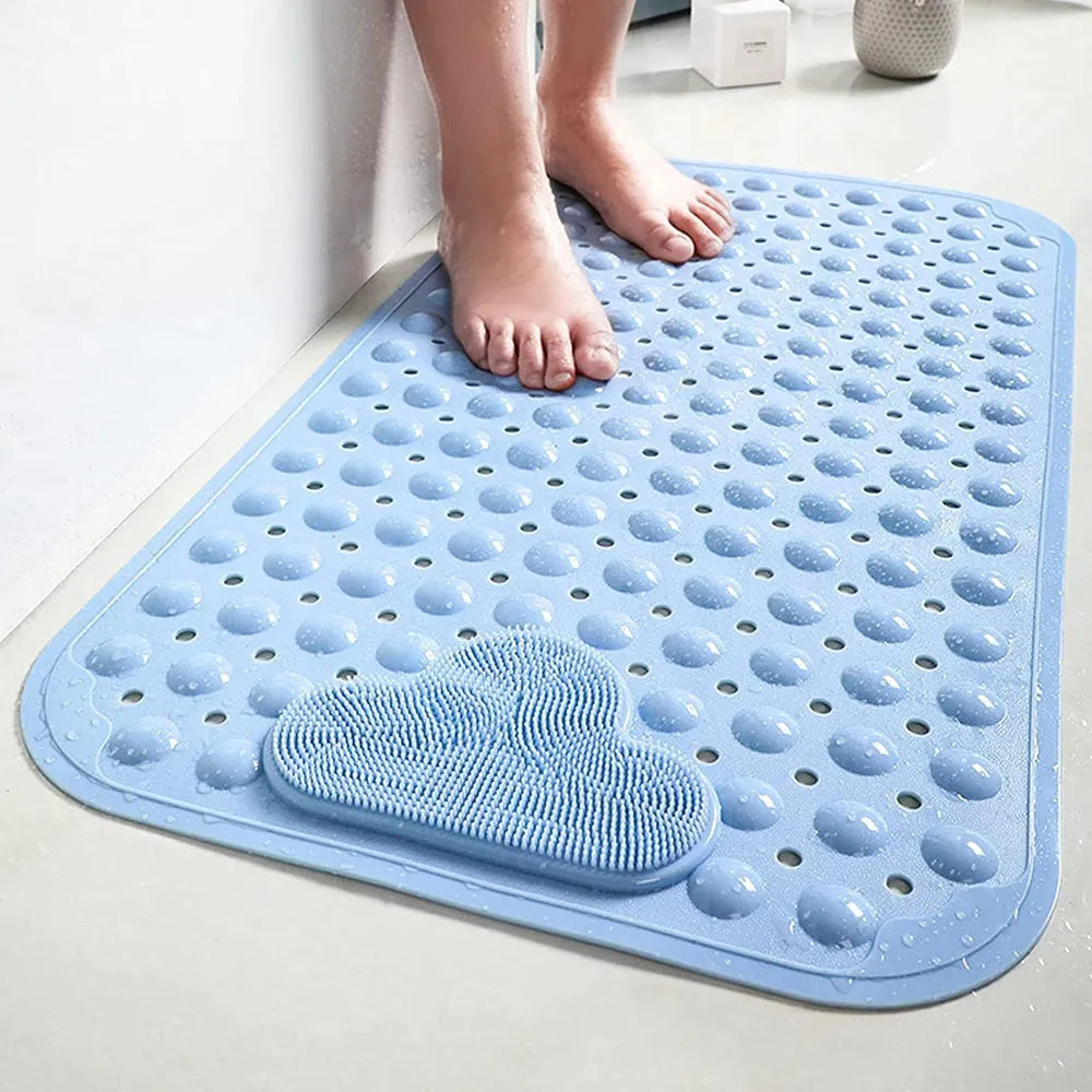 Alfombra Antideslizante para Ducha con Cepillos Color Azul