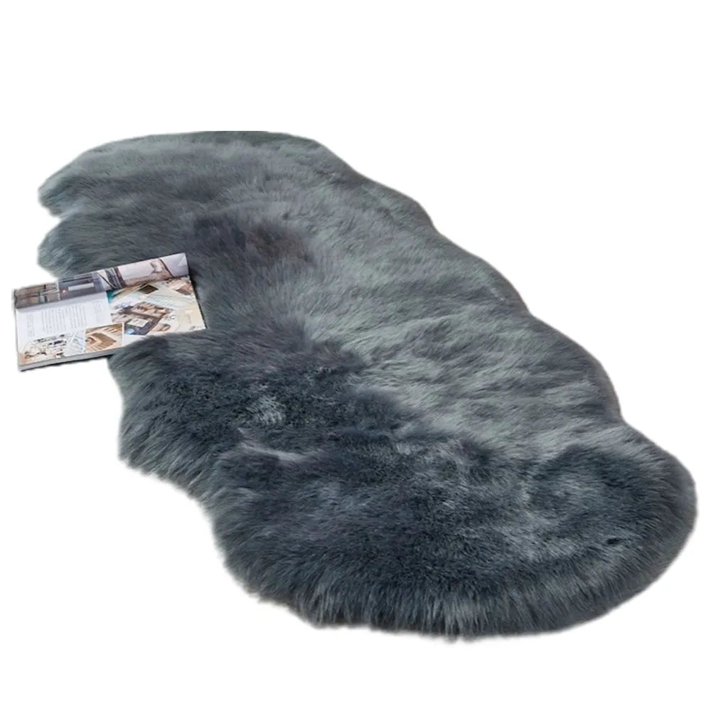 Alfombra Peluda Bajada de Cama 180 x 60 cm Color Gris Oscuro