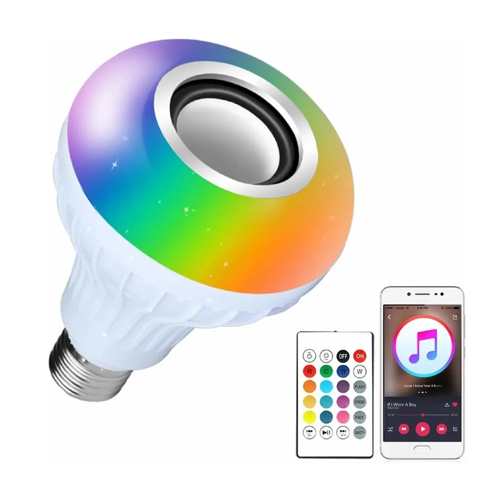 Ampolleta LED 12W E27 Parlante Bluetooth RGB