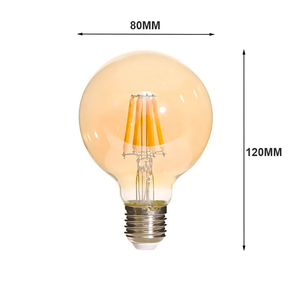 Ampolleta LED 6W E27 Vintage Tipo Edison G80