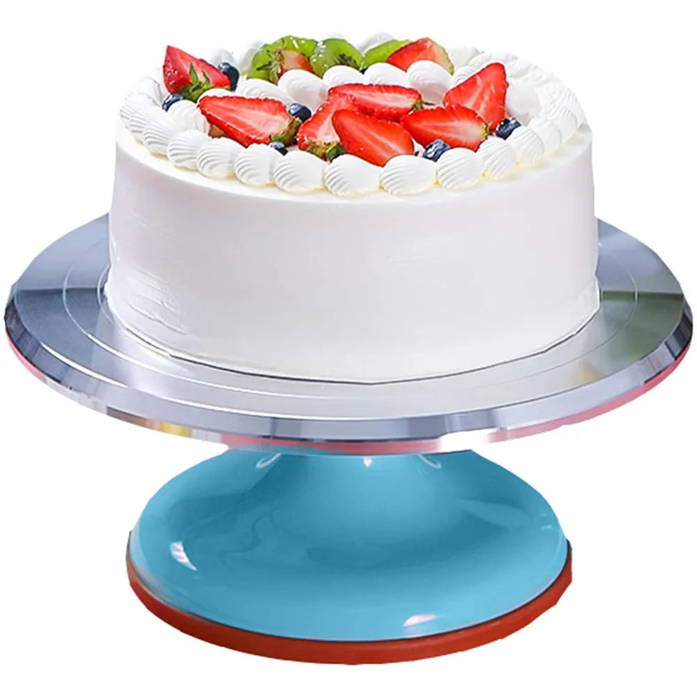 Base de Aluminio Giratoria para Pasteles de 12″ Color Azul