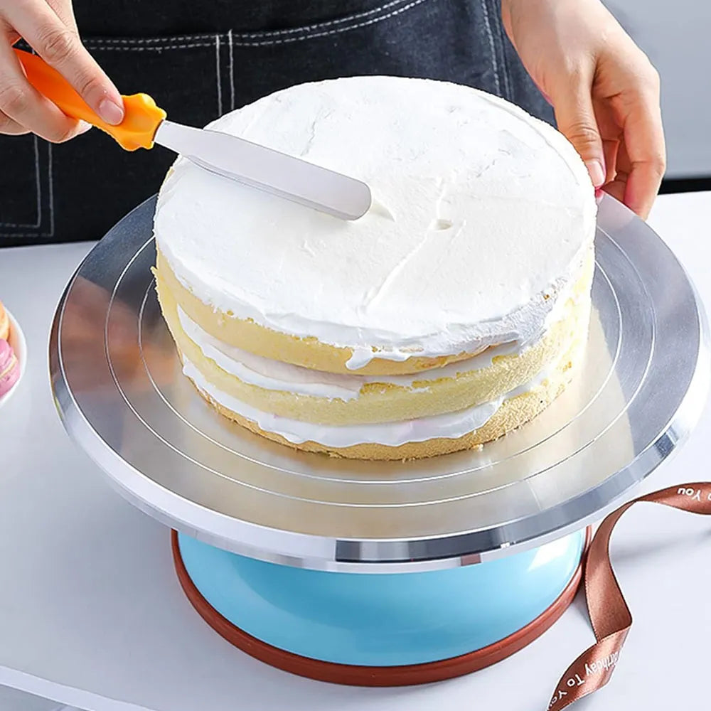 Base de Aluminio Giratoria para Pasteles de 12″ Color Azul
