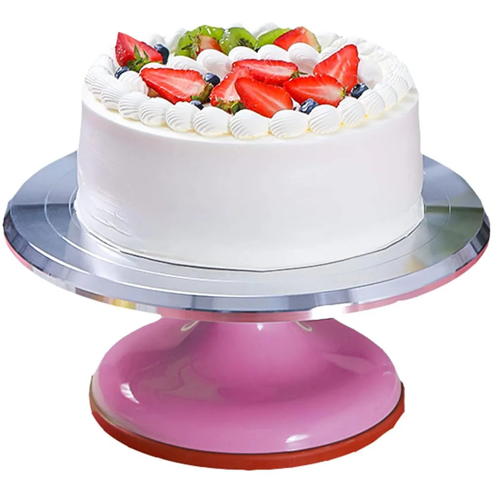 Base de Aluminio Giratoria para Pasteles de 12″ Color Magenta