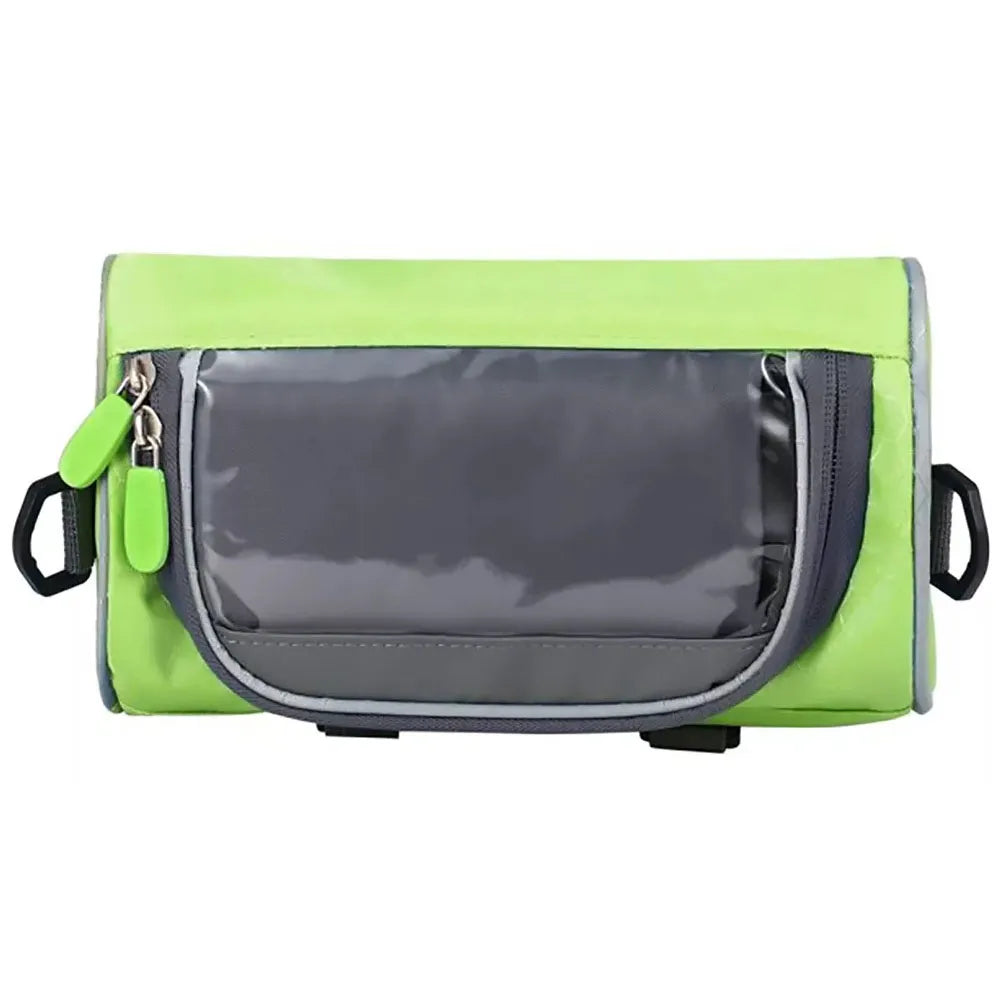 Bolso Delantero Impermeable para Bicicleta con Porta Teléfono Color Verde