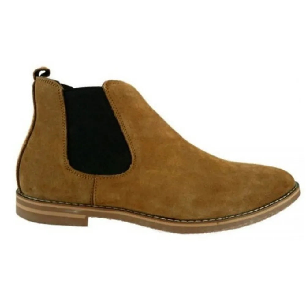 Botín Chelsea de Cuero Sintetico Agta 358 Color Camel