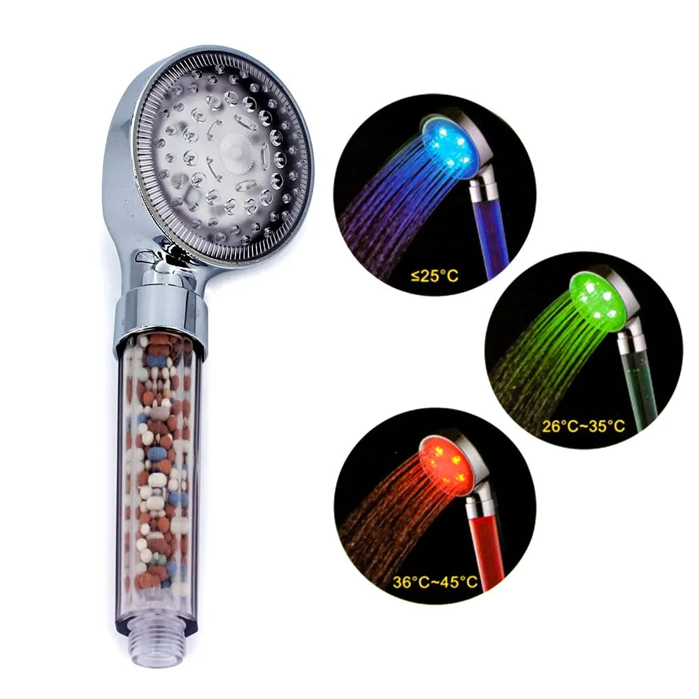 Cabezal de Ducha LED-RGB Sensor de Temperatura YC8117