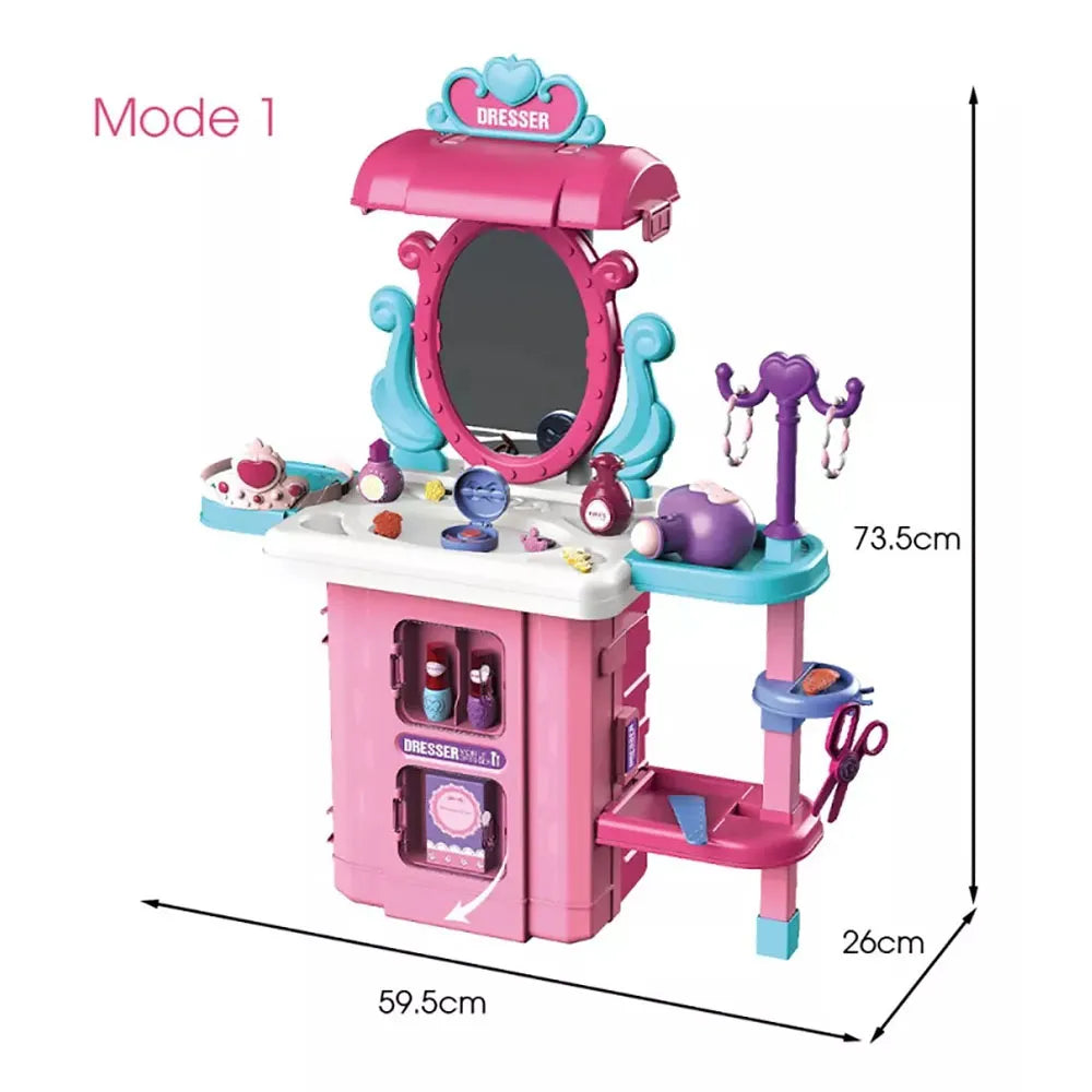 Caja Juguete Maleta Portátil Para Niños y Niñas 3 en 1 de Salón de Belleza