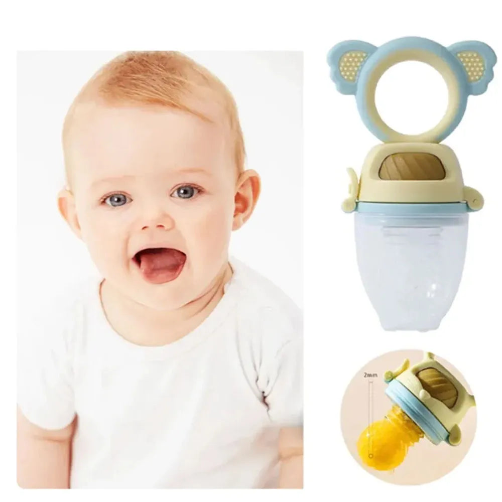 Chupete Alimentador de Frutas para Bebes con Estuche Koala Celeste