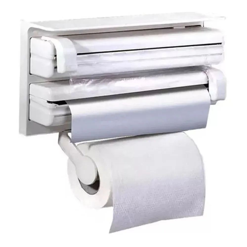 Dispensador de Papel Triple Corta Fácil para Cocina 3 En 1