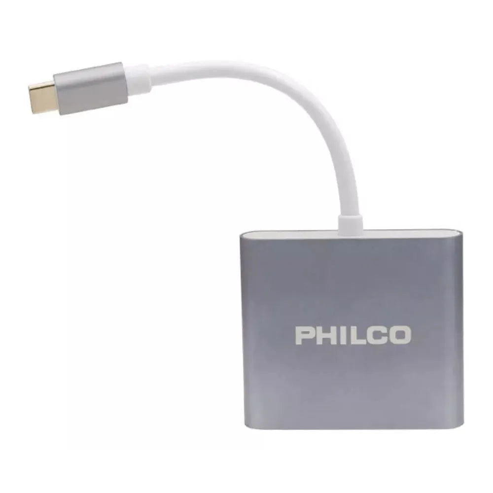 Hub USB Philco 3 en 1 USB-C a USB-C/USB-A 3.0/HDMI 4k
