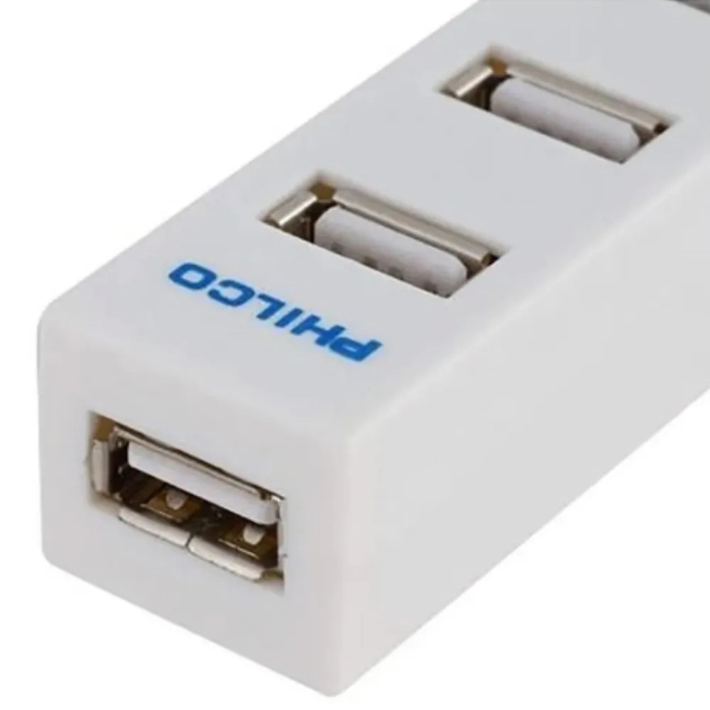 Hub USB Philco USB-A 2.0 a 4 USB-A 2.0 con Switch 29USBHB24B Blanco