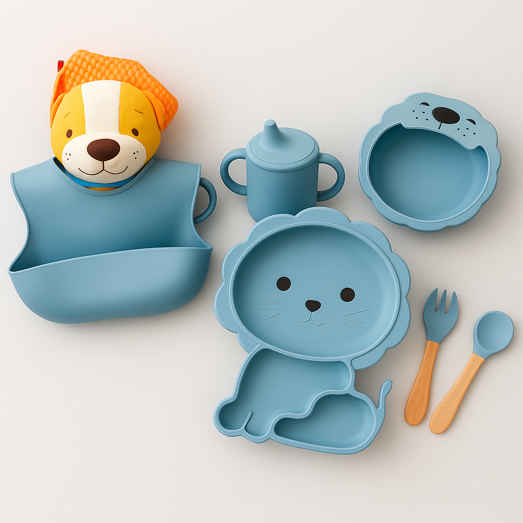 Set De Alimentación Silicona Dividida Con Ventosa Bebés 6pcs