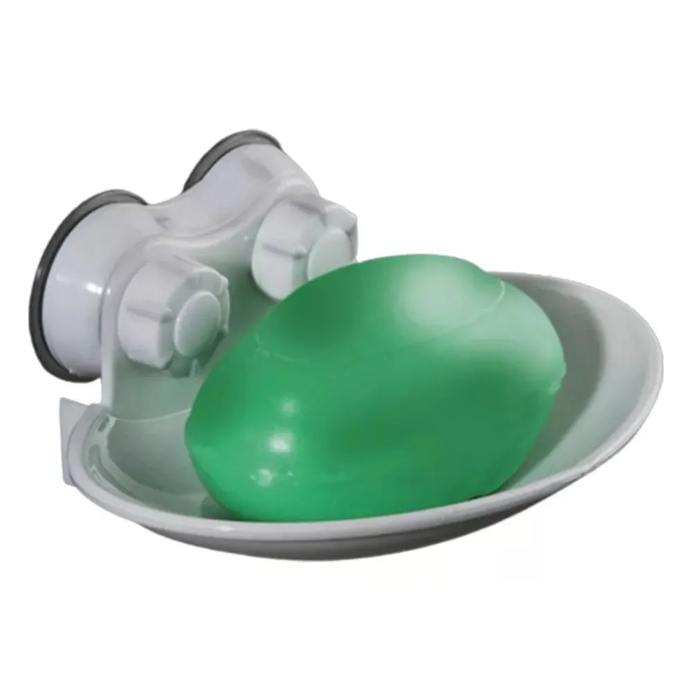 Jabonera Plástica de Succión Fuerte Color Blanco