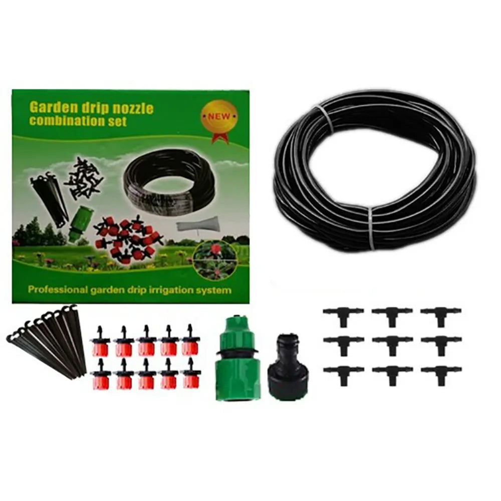 Kit Sistema de Riego por Goteo para Plantas y Jardín 10 Metros