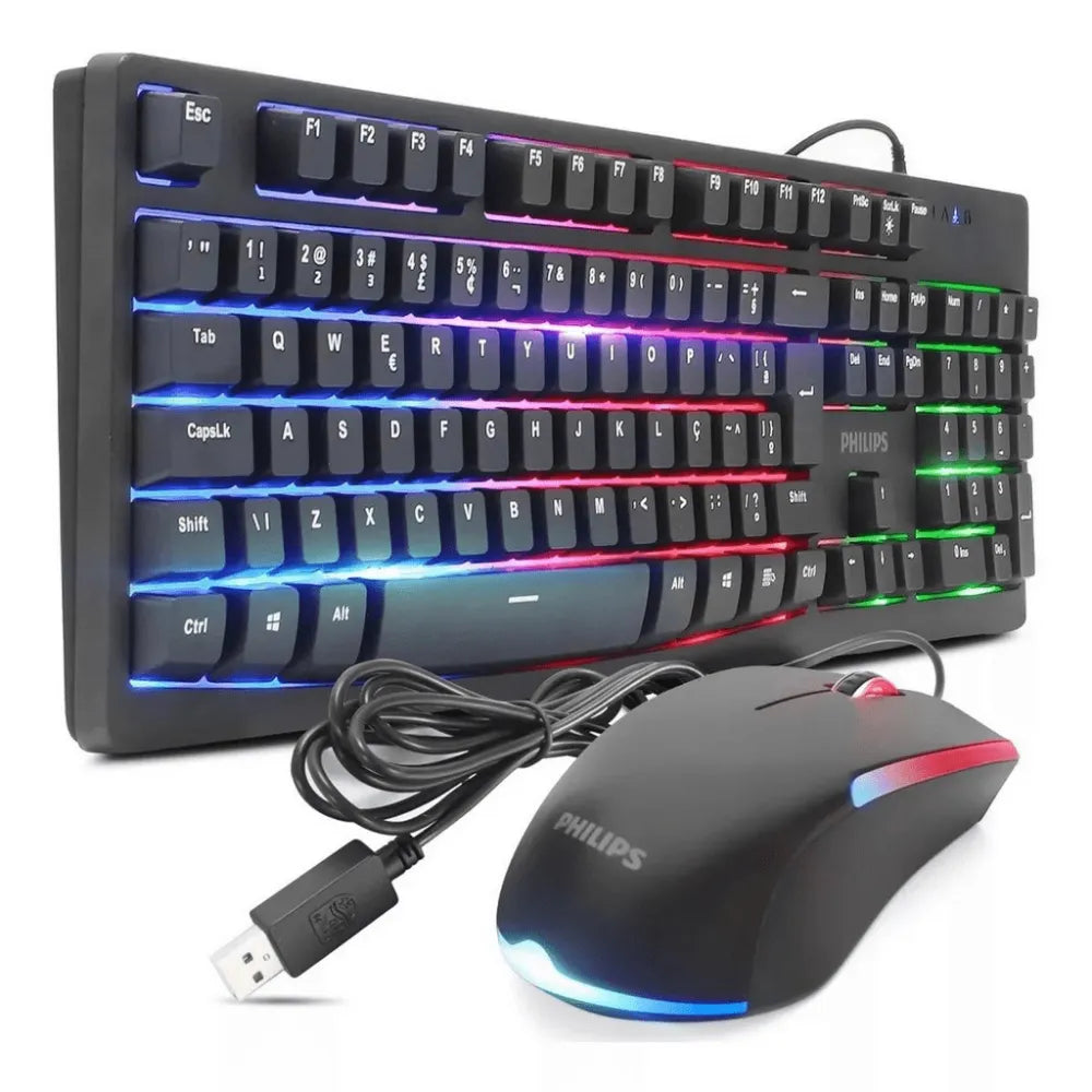 Kit de Teclado y Mouse Game Philips Momentum SPT6214BK
