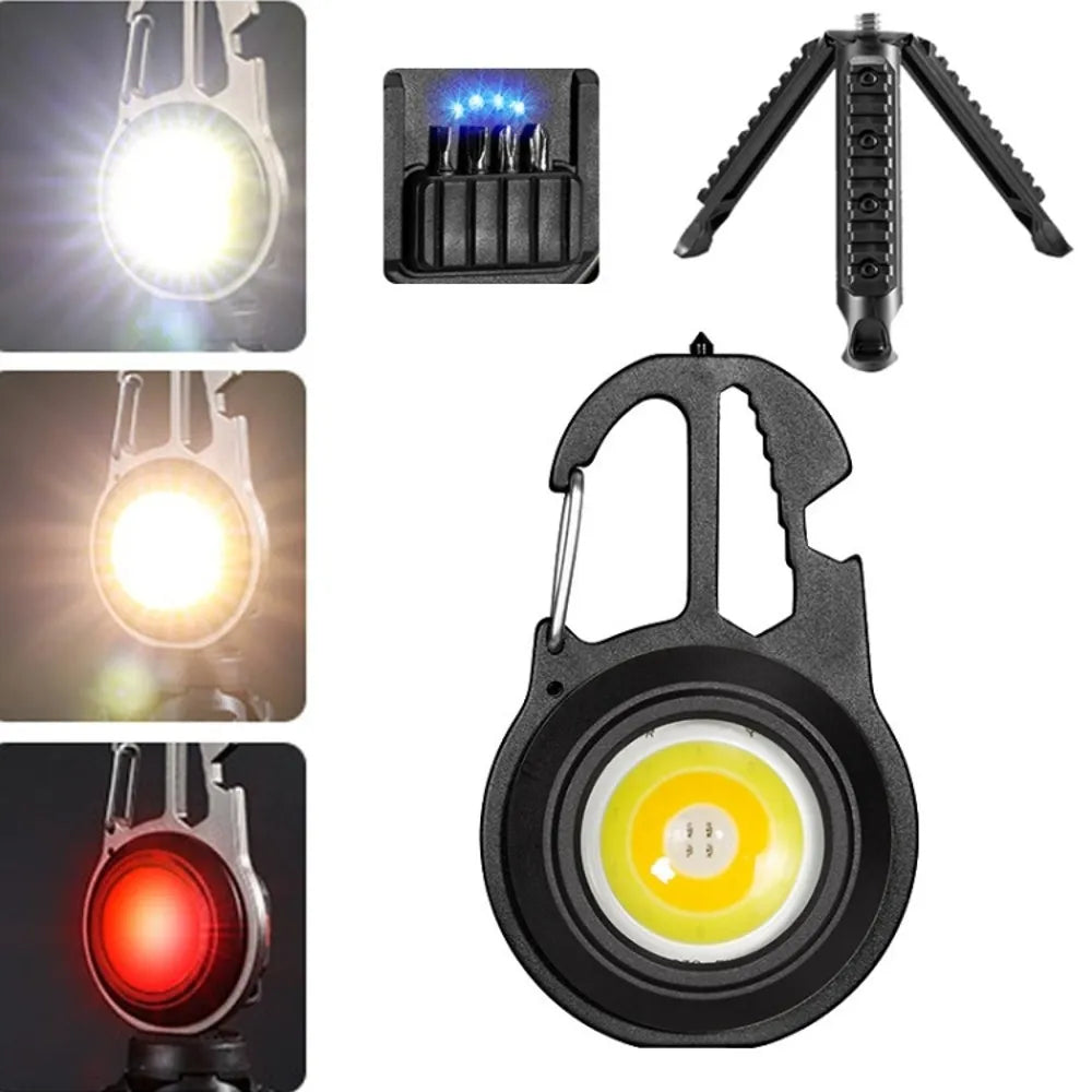 Linterna LED COB con Tripode Recargable USB-C