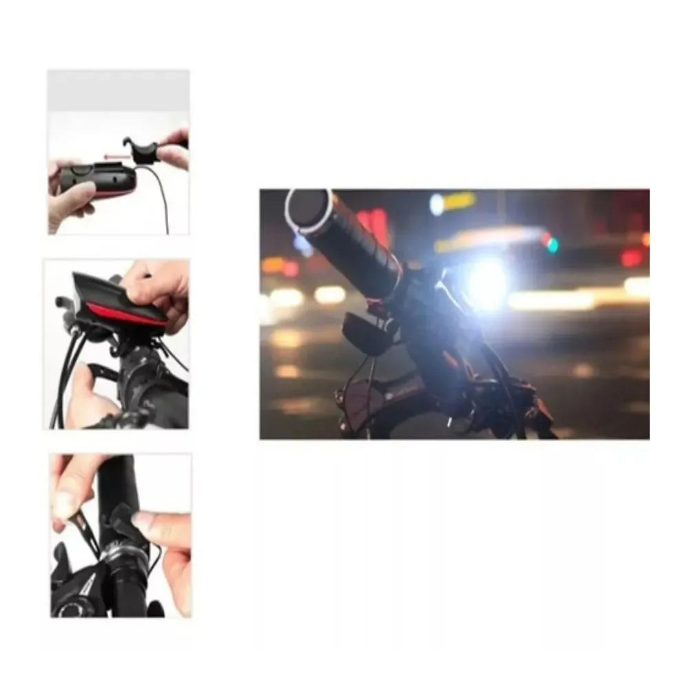 Luz LED Delantera de Bicicleta Recargable USB Color Rojo