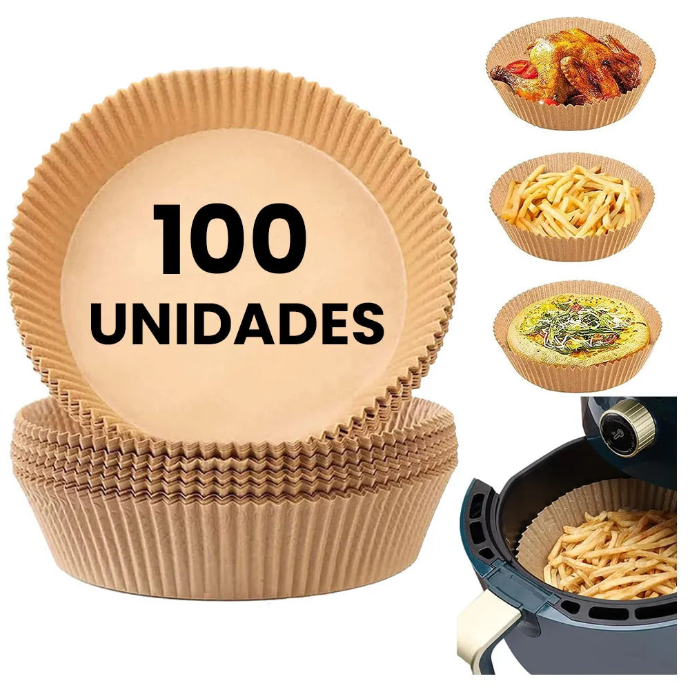 Papel Desechable Antiadherente para Air Fryers 20×4.5cm 100 Unidades