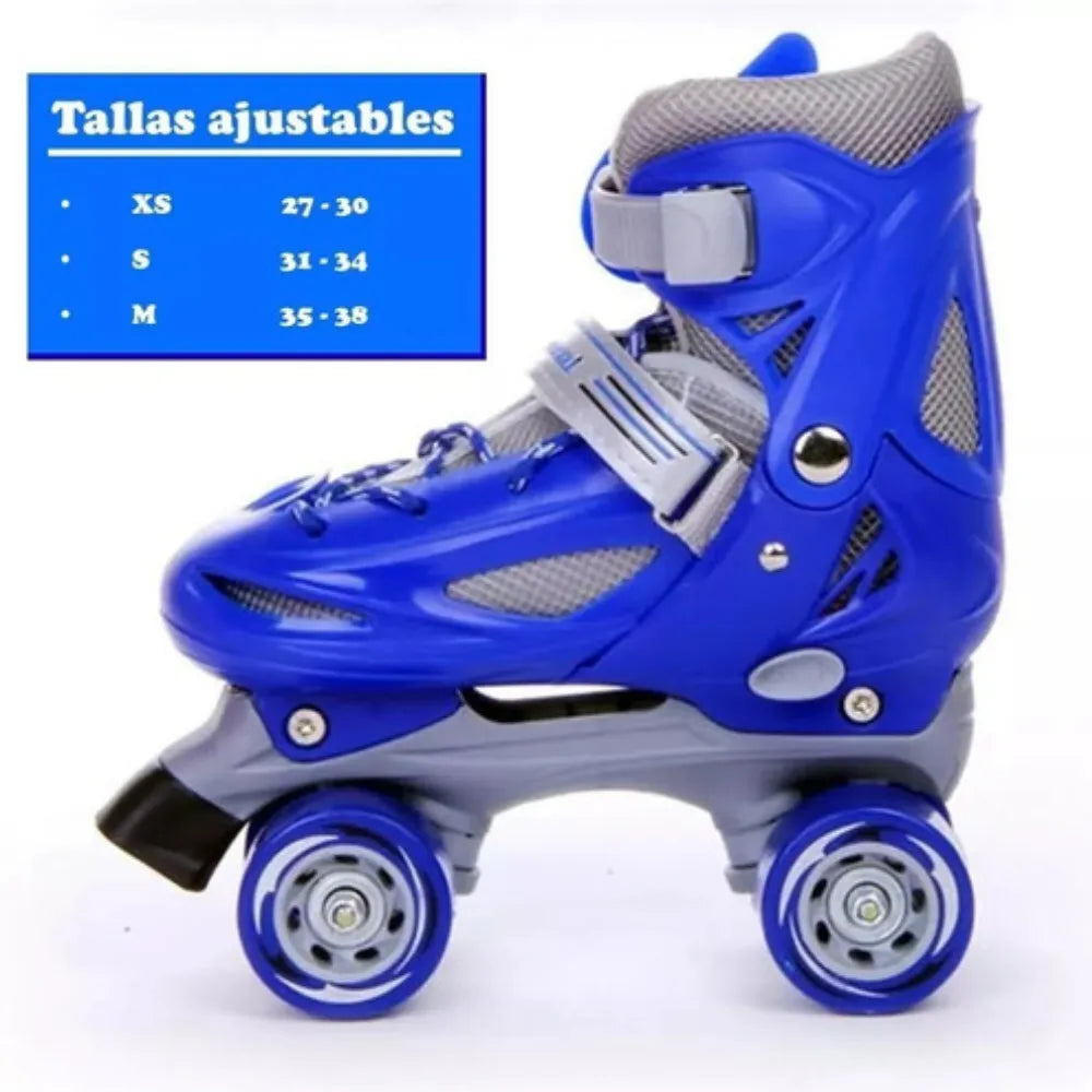 Patines 4 Rueda Ajustable Niño/a Azul