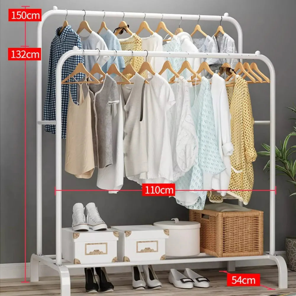 Perchero Organizador Metálico Doble Color Blanco