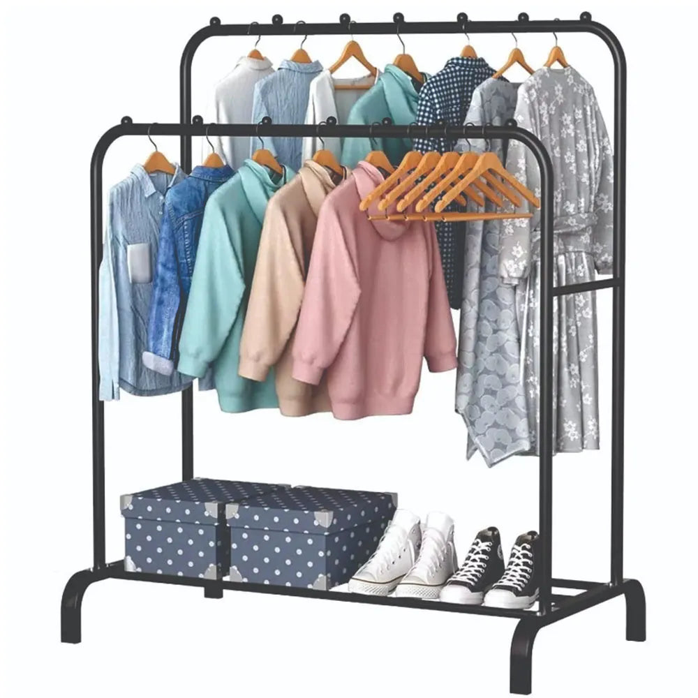Perchero Organizador Metálico Doble Color Negro