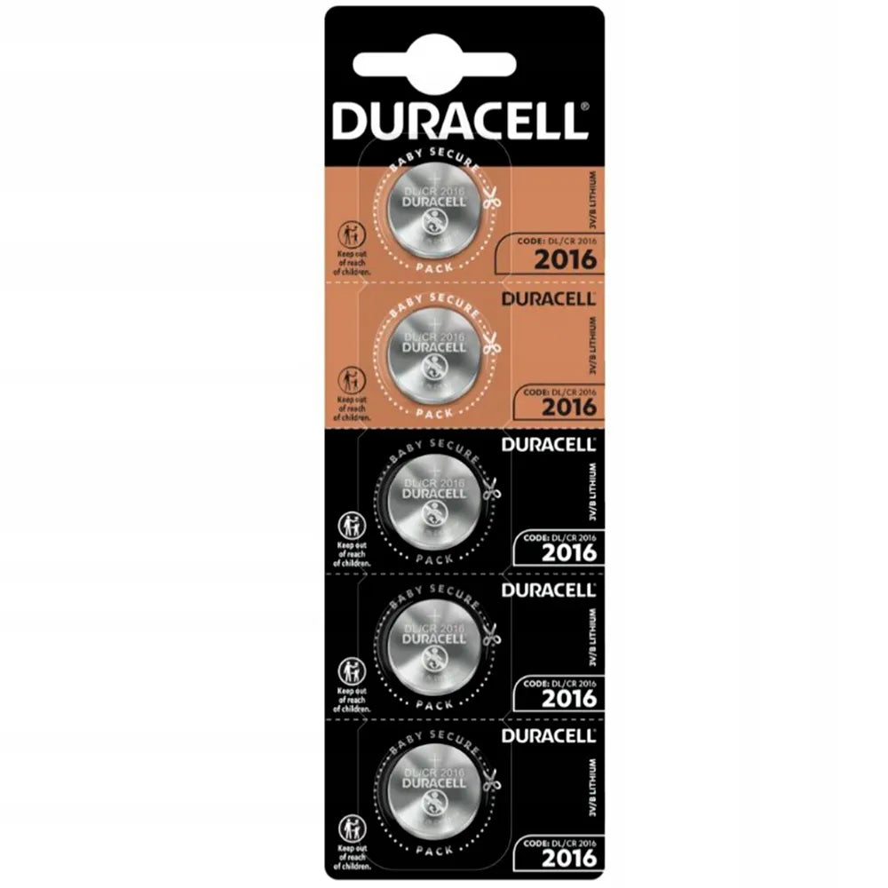 Pilas Litio 3V Duracell CR2016 de 5 Unidades