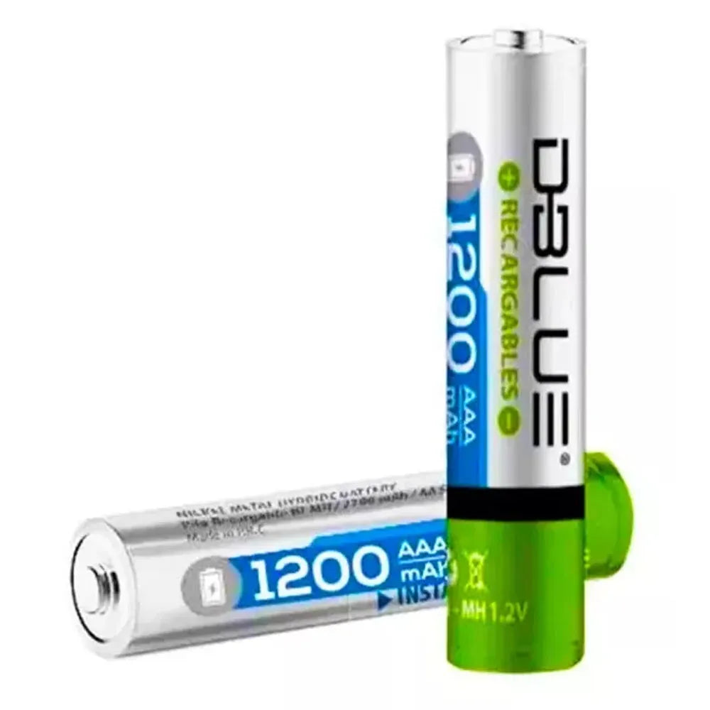 Pilas NI-MH Recargables 1.2V D-Blue AAA 1200mAh de 5 Unidades