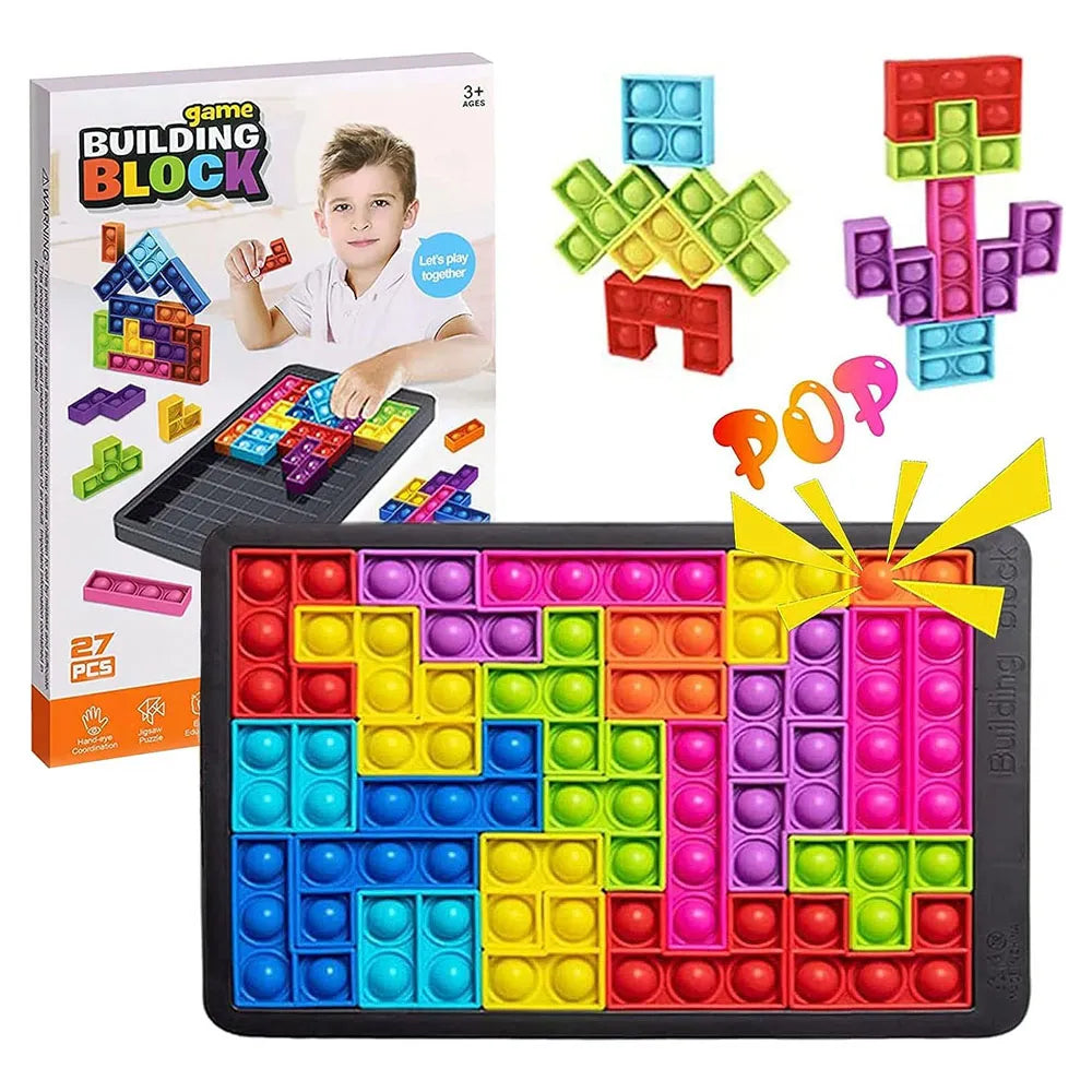 Rompe Cabeza de Tetris Pop-Its 26 Piezas Color Negro