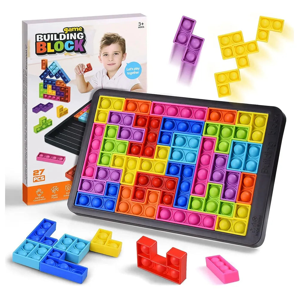 Rompe Cabeza de Tetris Pop-Its 26 Piezas Color Negro