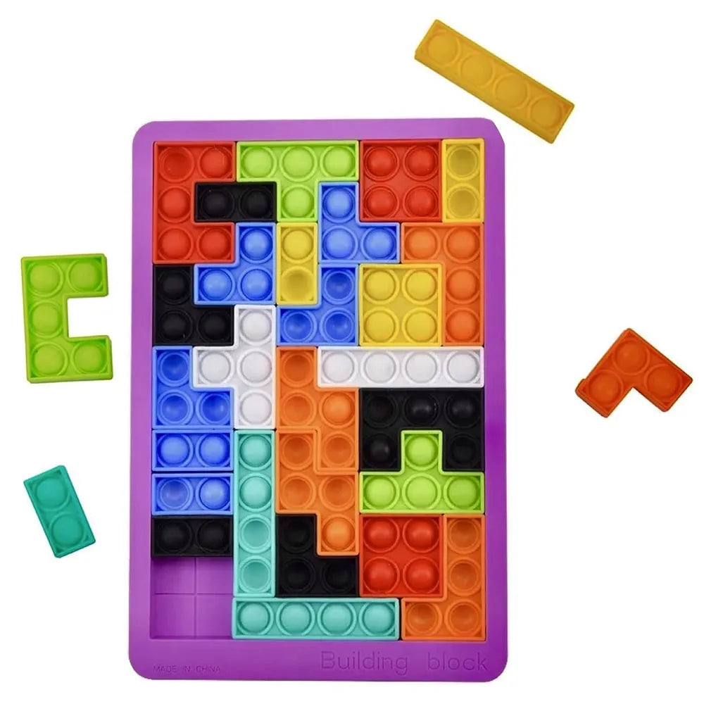 Rompe Cabeza de Tetris Pop-Its 26 Piezas Color Violeta