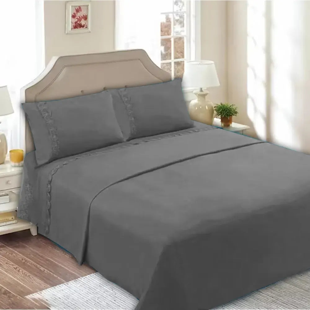 Sabana 144 Hilos 50% Poliester 50% Algodón 2 Plaza Color Gris