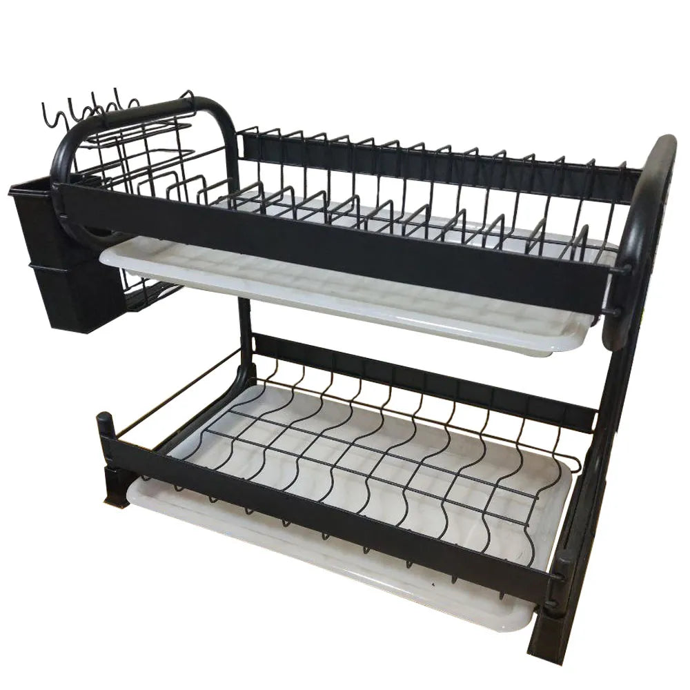 Secaplatos Escurridor de Loza 2 Niveles 6507 Color Negro