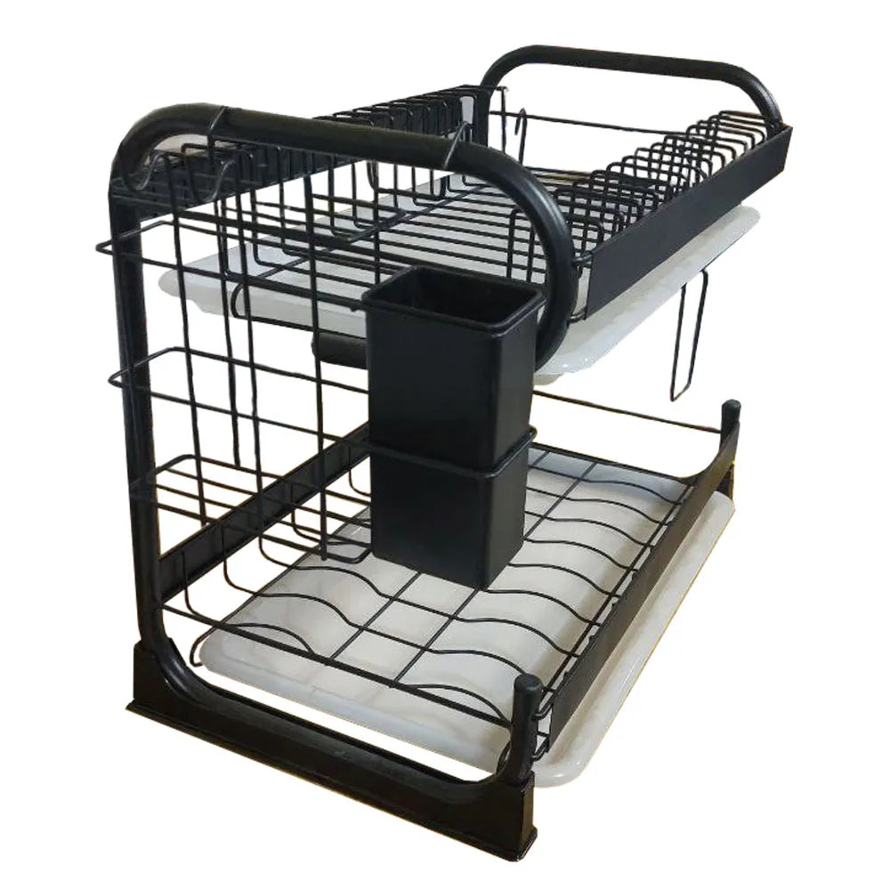 Secaplatos Escurridor de Loza 2 Niveles 6507 Color Negro