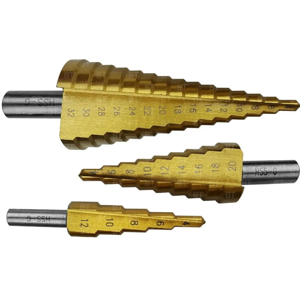 Set 3 Brocas HSS Conicas 4 a 32mm