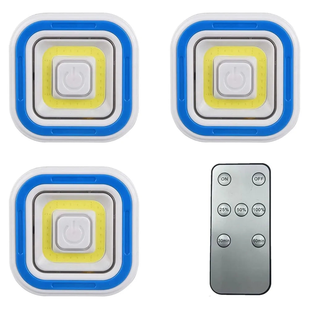 Set 3 Luces LED-COB de Interruptor Táctil con Control Remoto