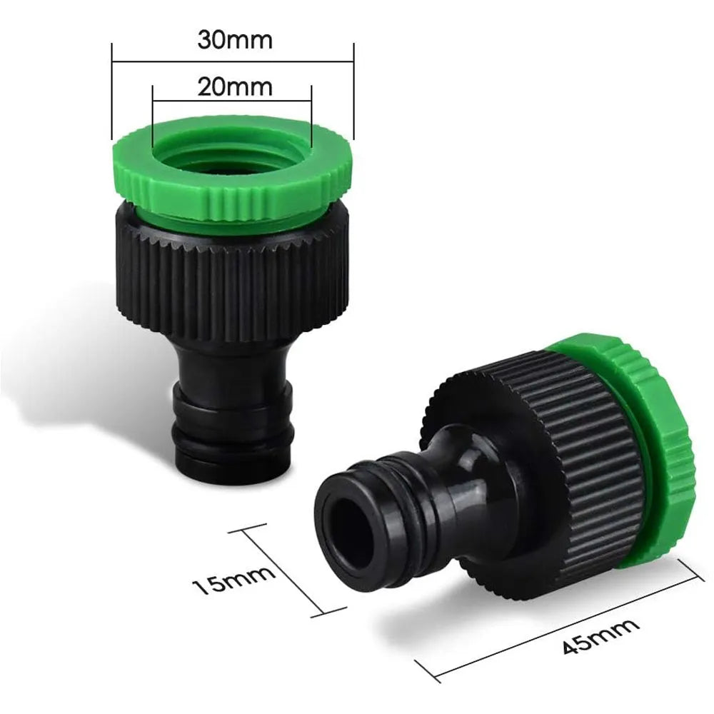 Set 4 Conectores y Acoples de Mangueras de Jardín Color Verde