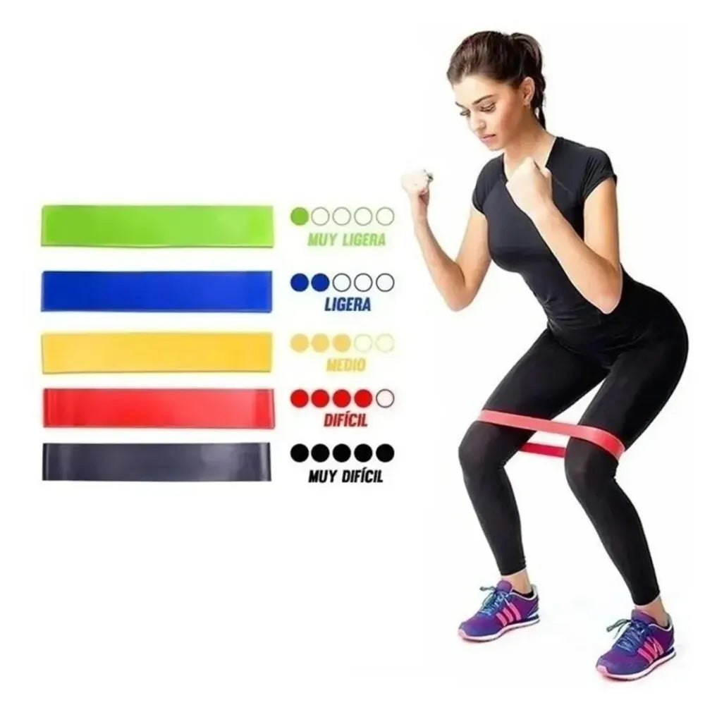 Set 5 Bandas Elásticas De Resistencia Ejercicio