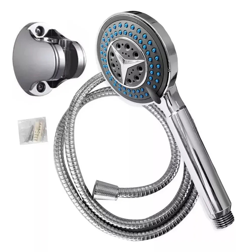 Set Cabezal de Ducha + Soporte + Flexible 1.5 Metros Cromado