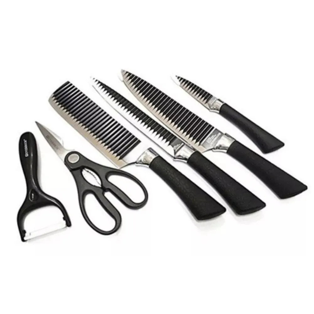 Set Juego Cocina Cuchillos Tijera Pelador de 6 Piezas