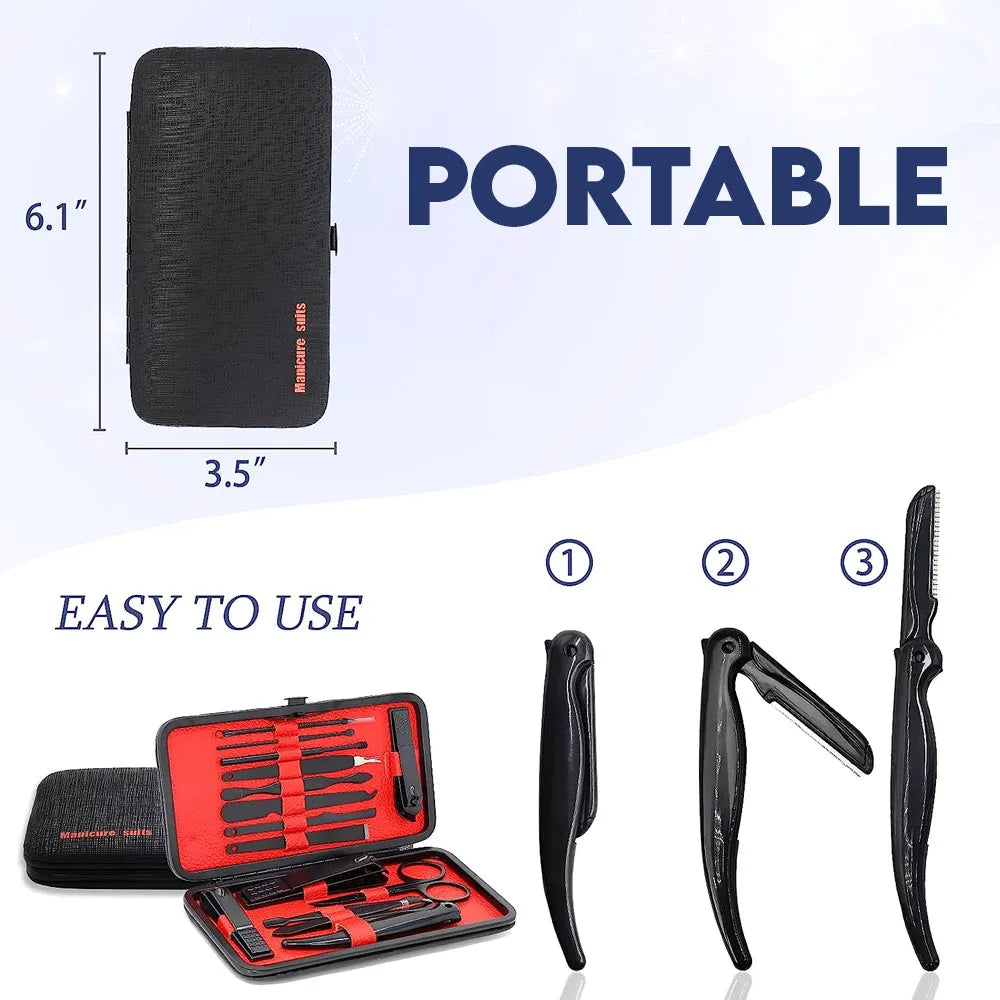 Set de Manicure y Pedicure con Estuche 15 Piezas