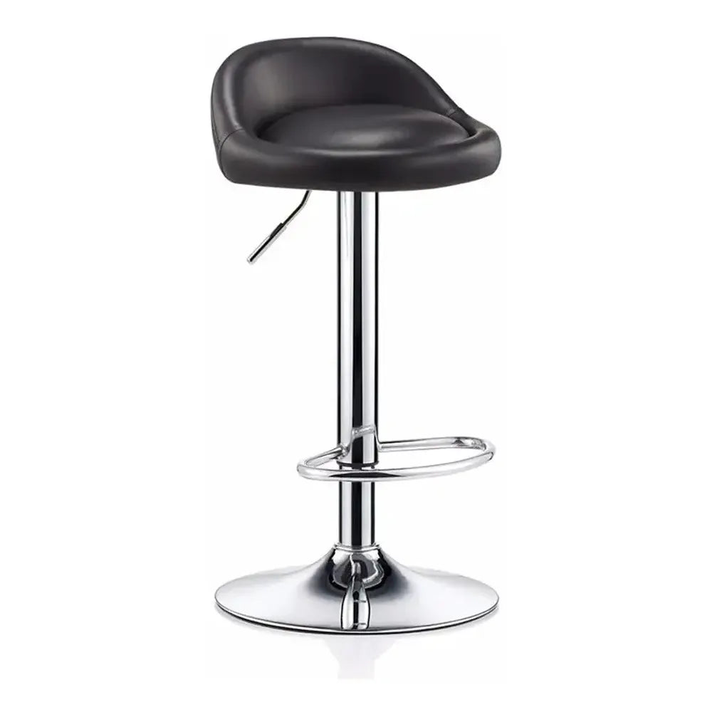 Silla Bar de Altura Regulable con Respaldo Color Negro