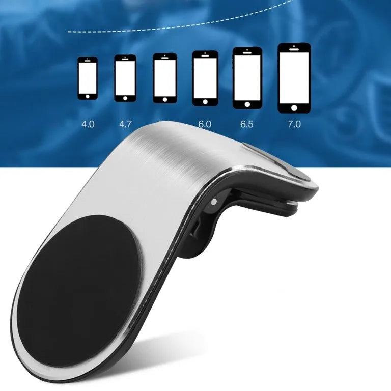 Soporte Magnético Celular Para Auto Rejilla Ventilación Plateado