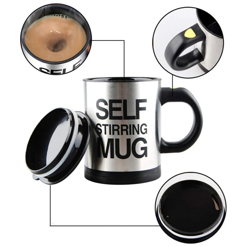 Taza Térmica con Removedor Automático Eléctrico Color Negro